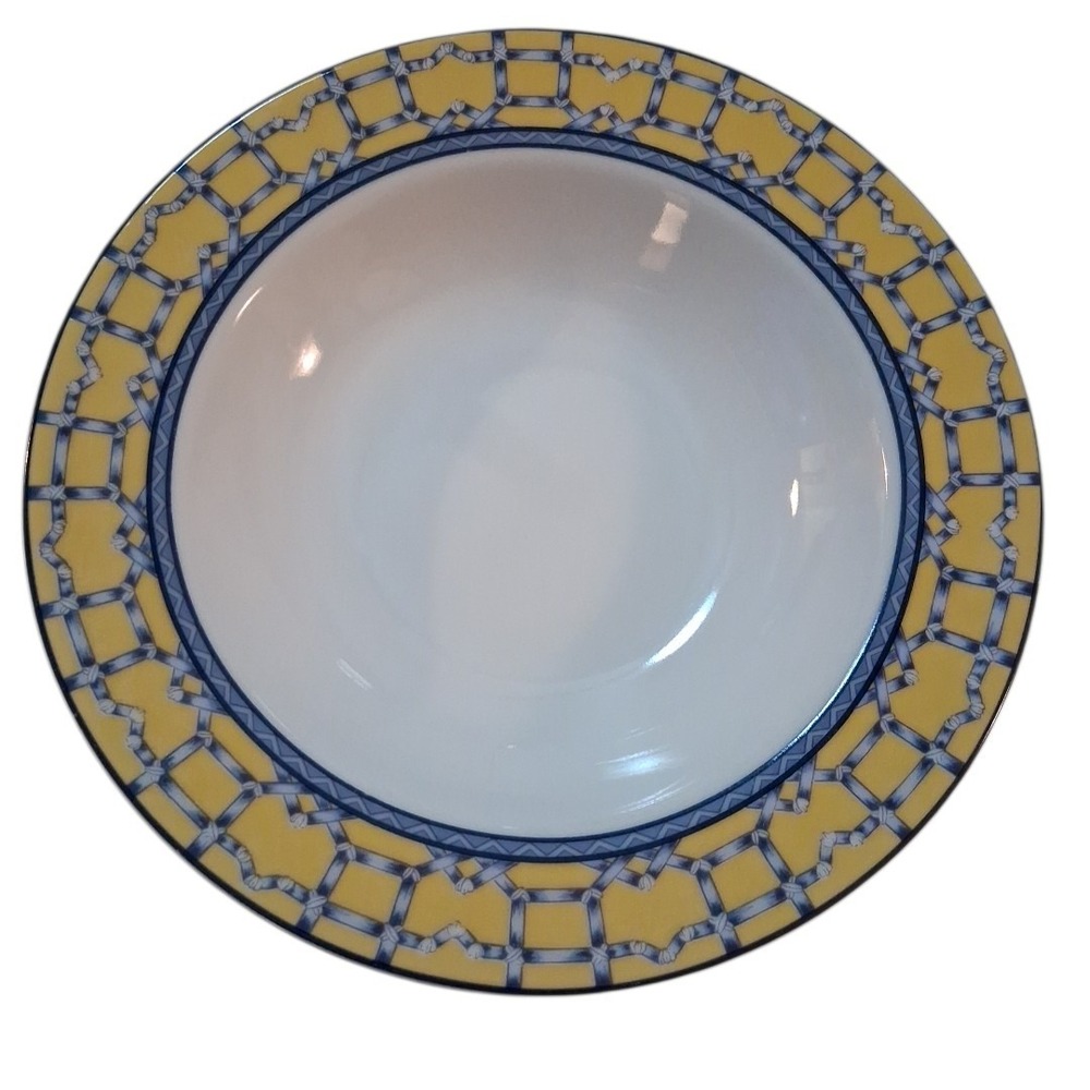 Coventry Palace Garden Fine Porcelain Blue Yellow Soup Salad Bowls Set of 3